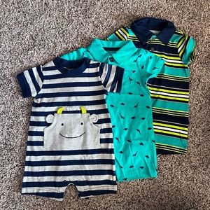 Little Boy collared onesies short sets (3)